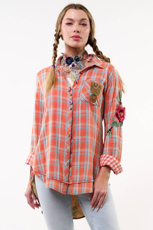 Ellie Plaid Shirt: M