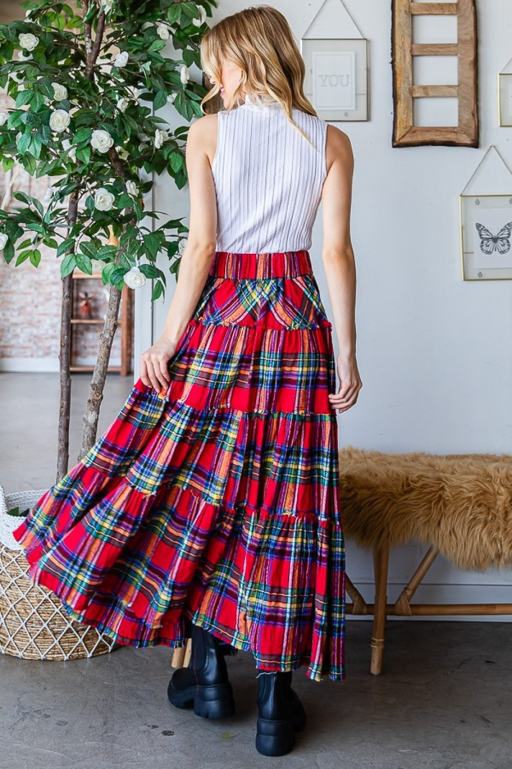 Cotton Plaid Skirt (Copy)