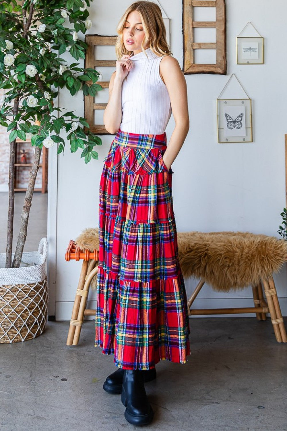 Cotton Plaid Skirt (Copy)