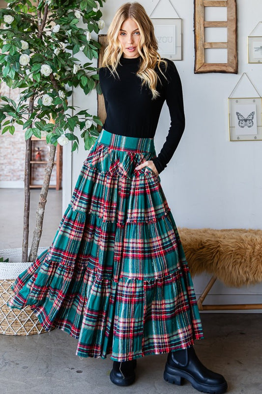 Cotton Plaid Skirt